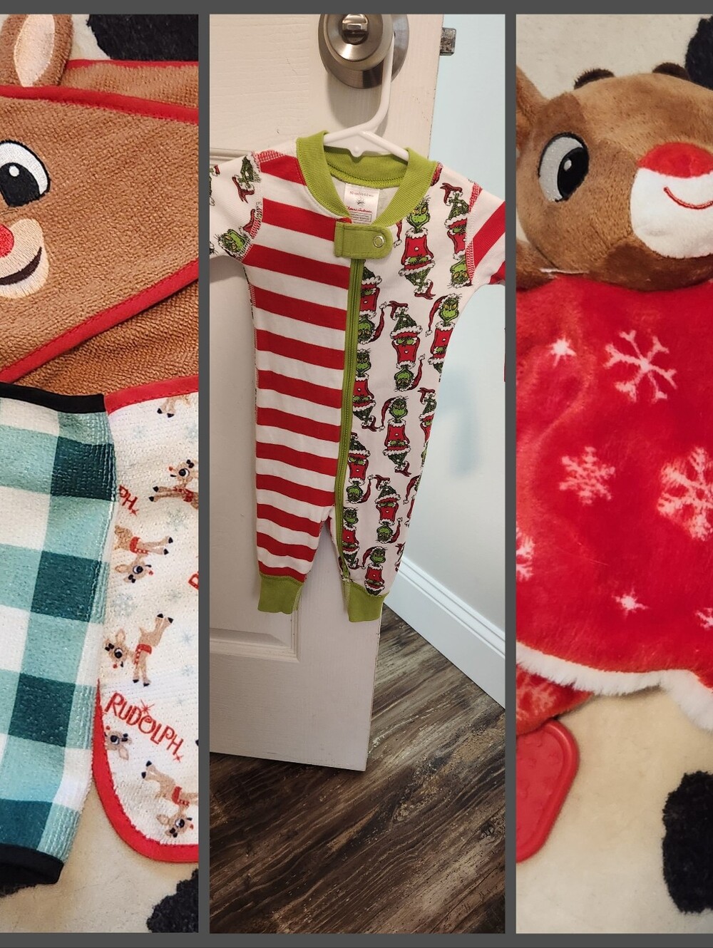 Hanna Anderson Grinch Sleepet And Rudolph Accesories